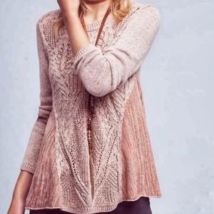 Anthropologie Moth Anita Cable Knit Swing Sweater - Large